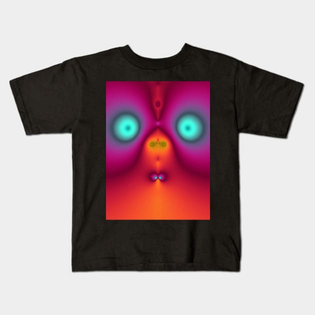 Cute fractal face three Kids T-Shirt by Coveante
